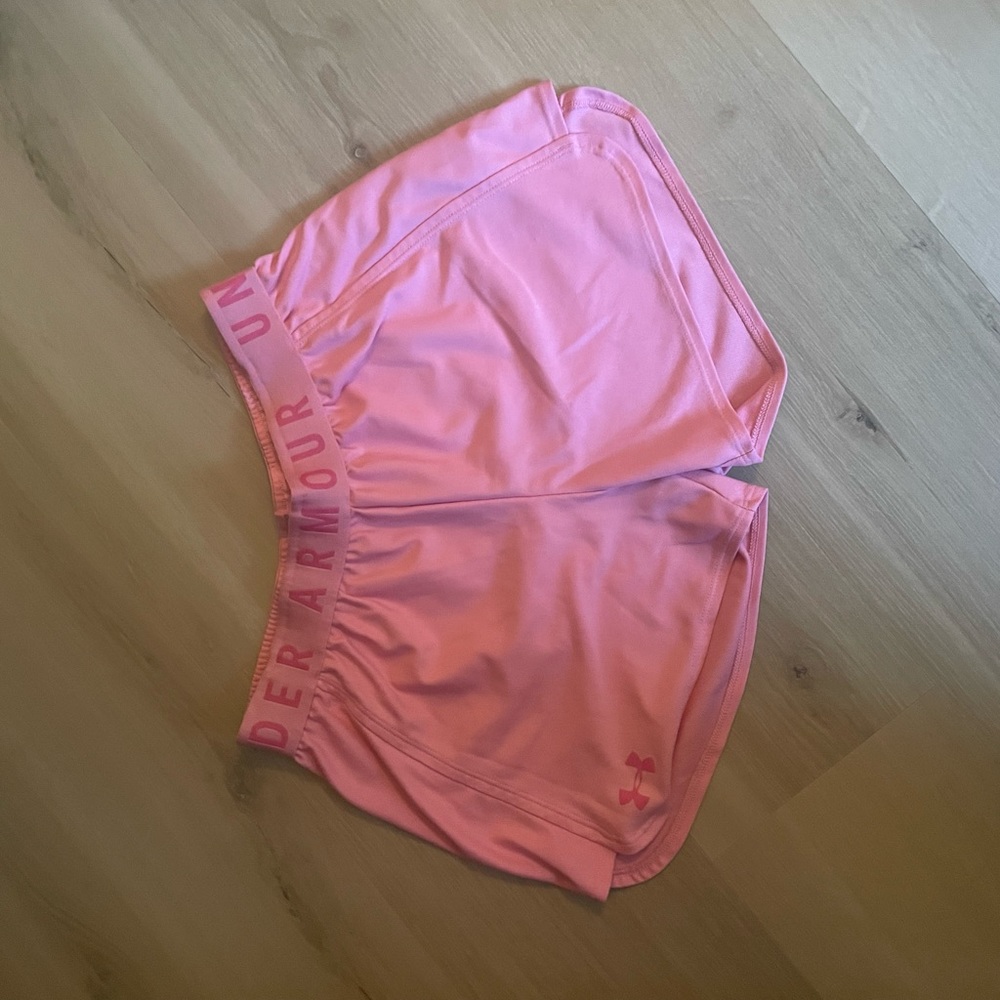 light pink under armor shorts